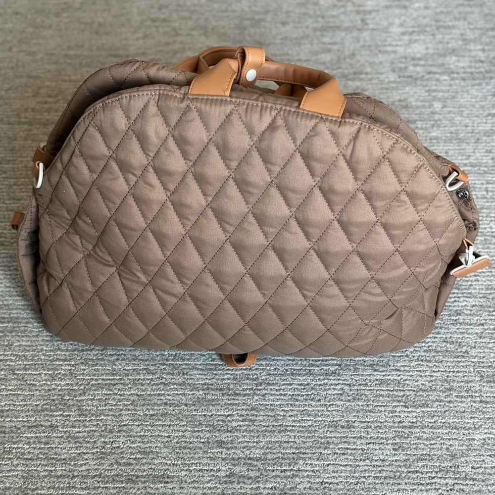 Chic Quilted Brown Tan Pet Dog Carrier Bed Bag
